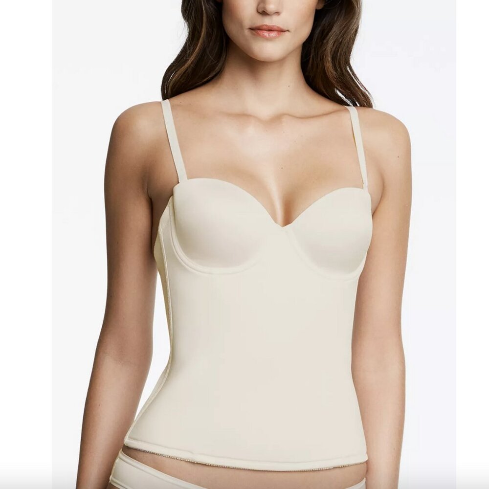 Dominique Cream Longline Bone Ivory Corset Bra 34B